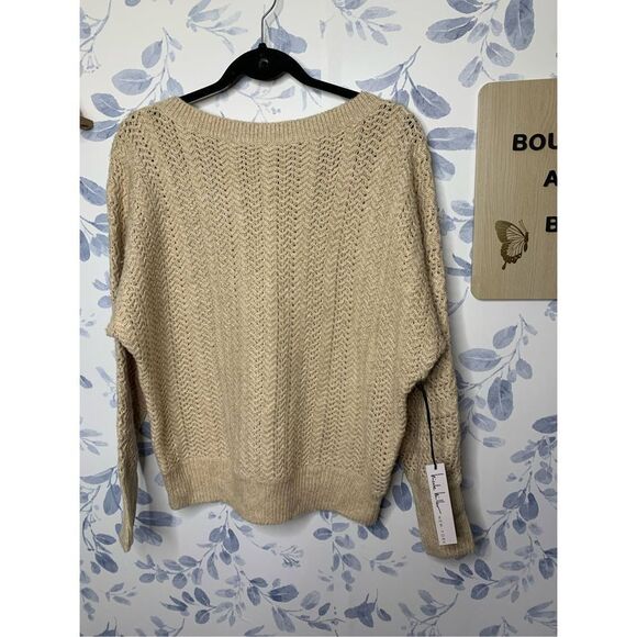 Nicole Miller Cream Knit Sweater NWT Size XS - Picture 1 of 6
